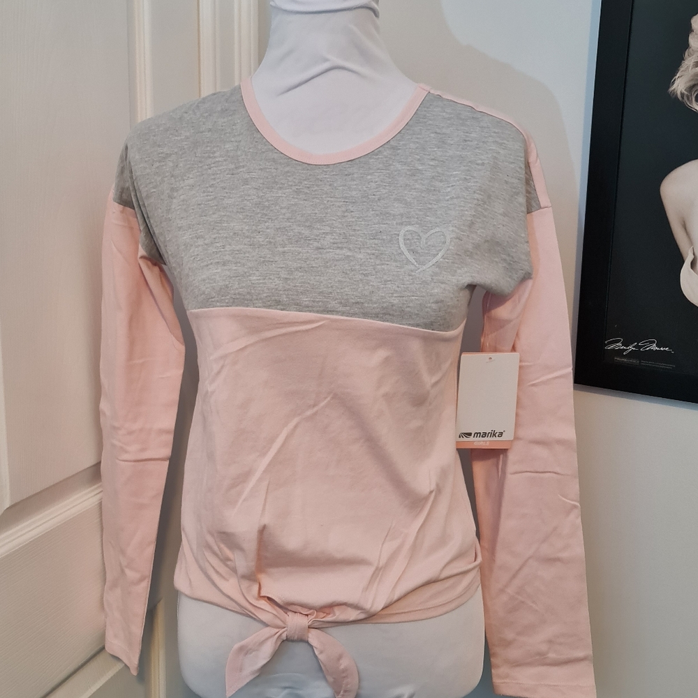 Girls NWTs Marika Tie Front Crisscross Back Shirt Sz L